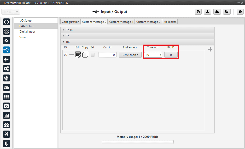 1x PDI Builder RX custom message