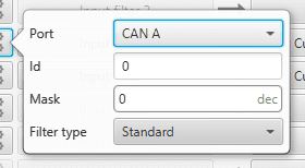 1x PDI Builder Input filter settings