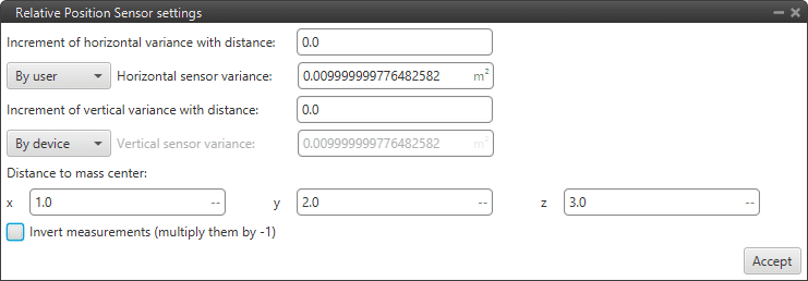 Relative Position Sensor settings