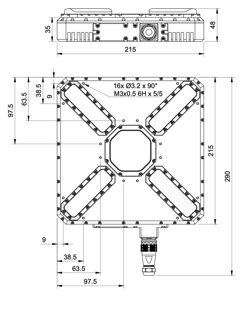 Transmitter dimensions