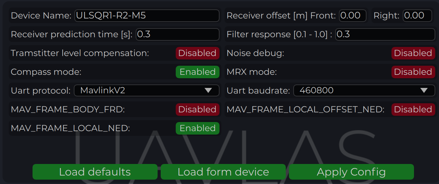 PX4 receiver configuration