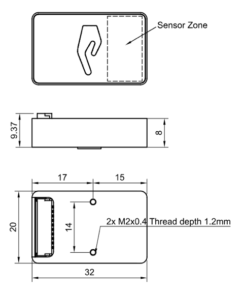 Receiver sensor zone