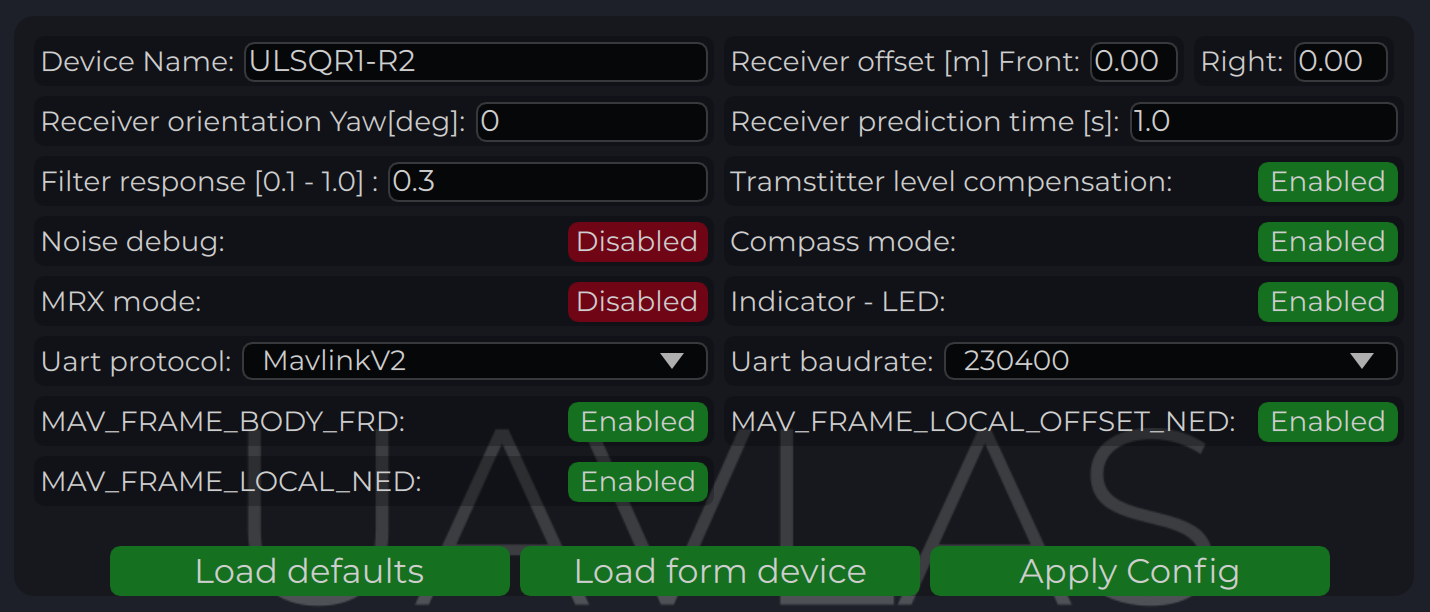 ULS-Tools Receiver Configuration
